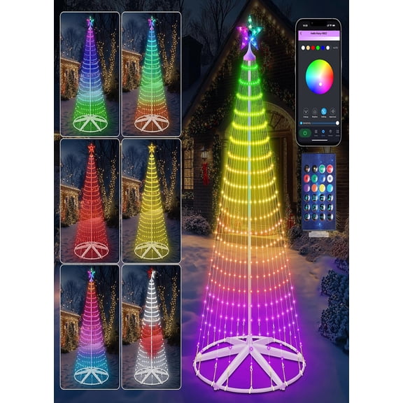 5FT Christmas Tree - Christmas Tree LED Lights, Electronic Colorful Cone Christmas Tree Lights with Remote Control Unit, Indoor Outdoor Christmas Decoration