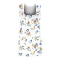 thumbnail image 4 of Wycnly Tank Tops for Women Trendy Pleated Swing Breathable Comfy Tunic Tank Tops Summer Flowers Print Square Neck Sleeveless Shirts Fashion Blouses Light Blue XXL, 4 of 5