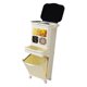 thumbnail image 1 of Cubo de Basura Cocina Reciclaje con Ruedas Compartimiento Extraíble Tapa Fácil Y Separador Seco Húmedo Adecuado para Restaurantes Oficinas Hogares Apa Crema blanca, 1 of 8