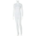 thumbnail image 3 of vastwit Womens Long Sleeve Full Length Tank Unitard Jumpsuit Bodysuit Romper Bodycon Tight Catsuit White M, 3 of 6