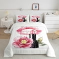 thumbnail image 2 of Castle Fairy Pink Fashion Queen Comforter Set,Romantic Flower Peony Bedding Comforter Set, 2 of 8