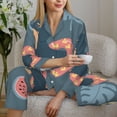 thumbnail image 4 of Goofa Watermelons Dachshunds Printed Women’s 2 Piece Pajama Set Super,Pajamas Women's Long Sleeve Sleepwear Soft Button Down Loungewear Pjs Lounge Set Nightwear-Large, 4 of 9