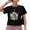 1-Black, variant on Giffimy Women's Black Watercolor Full Frame Daisy Wildflower Field Graphic Short Sleeve Crop T-Shirt Crewneck XS-XL Top
