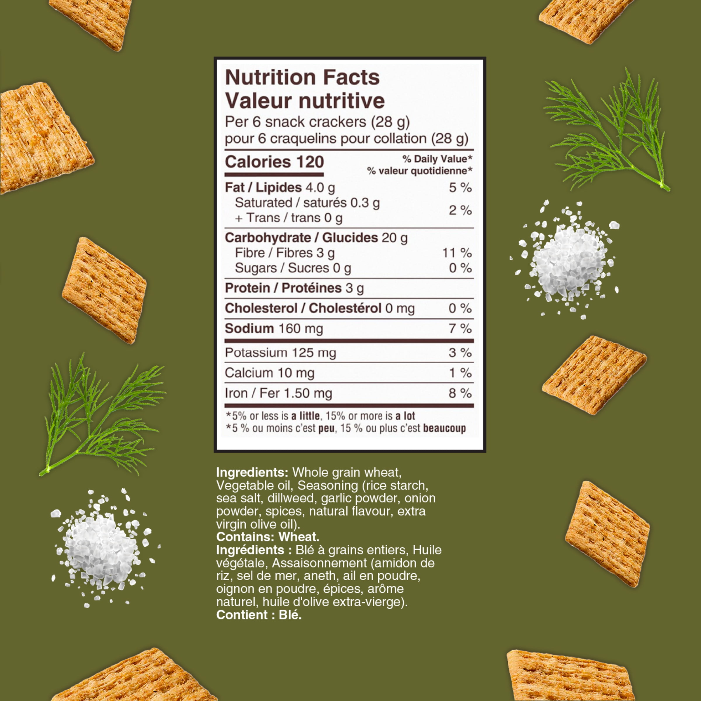 Triscuit Dill Sea Salt & Olive Oil Snacking Crackers, 200 g