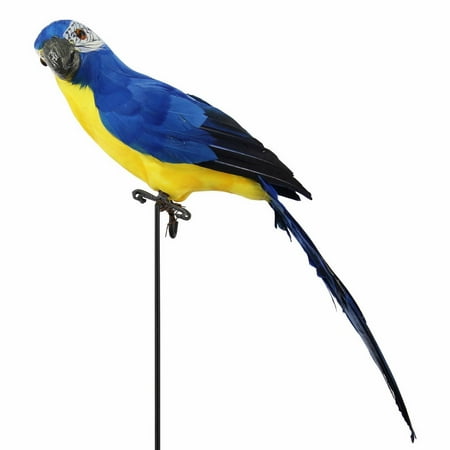 

Oleegame 1PC 45CM Parrot Feather Garden Flower Art Mall Decoration Birds Blue