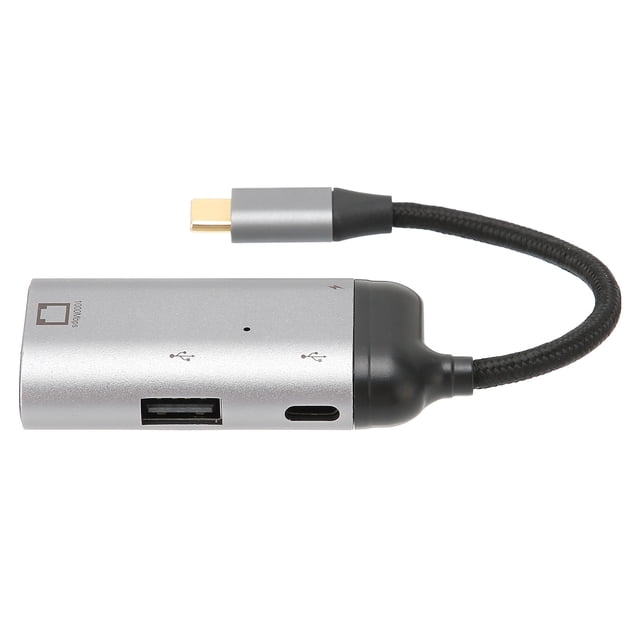 USB To Ethernet Adapter, Charging While Playing Ethernet To USB Adapter 3 in 1 PD Fast Charge for OS X/iOS for for