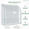 thumbnail image 4 of Outsunny 7' x 3' x 7' Outdoor Lean-to Greenhouse, Plant Gardening Green House with Roll-up Mesh Windows, Zipper Door and 3-Tier Shelves, White, 4 of 10