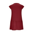 thumbnail image 6 of Women Summer Dresses Plus Size, Womens Sleeveless Summer Mini Dress Sexy Mock Neck Tank Dresses Bodycon Drop Waist Short Sundress(Wine,XL), 6 of 7