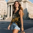 thumbnail image 3 of FUIALDOLG Sunflower Wolf Workout Tank Tops for Women Lady Cute Sunflower T-shirt Summer Casual Basic Slim Fit Tops Lady V Neck Sleeveless T-shirts Soft Pleated Tunic Shirts Y2K Clothes,5XL, 3 of 7