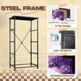 thumbnail image 4 of Dresser for Bedroom with 4 Storage Drawers Pink Peony Flowers Purple Hydrangea Botanical Style Dressers Chest of Drawers Steel Framed Fabric Organizers for Closet Living Room Hallway, 4 of 8