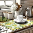thumbnail image 3 of Summer Lemon Drying Mat Watercolor Fruit Yellow Lemon With Green Leaf Floral Dish Drying Mats for Kitchen Counter 18×24 Inch Microfiber Absorbent Dish Pad, 3 of 7