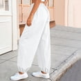 thumbnail image 7 of Ayolanni Straight Pants for Women Flowy Solid High Waist Jogger Pants Workout White Business Lounge Trousers with Pockets XXL, 7 of 7