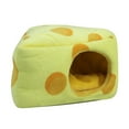 thumbnail image 2 of Nido cálido para dormir con forma de queso para hámster, cueva cálida para el invierno, suministros para mascotas, 2 of 10