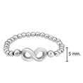 thumbnail image 4 of Infinity Symbol Elastic Bead Ball Sterling Silver Ring-7, 4 of 5