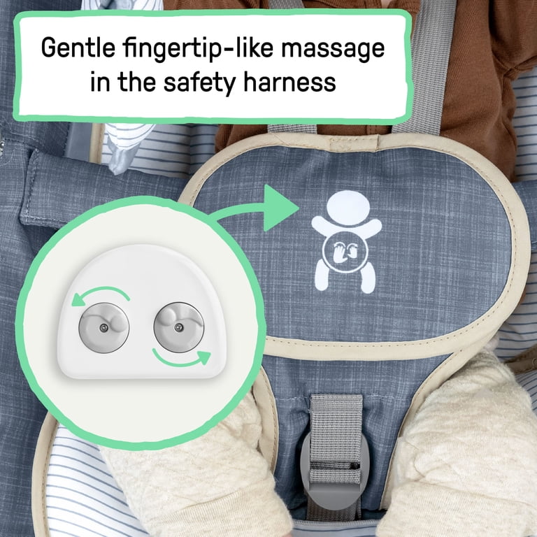 Ingenuity Happy Belly Massage Infant Bouncer, Blue photo 2
