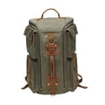 thumbnail image 3 of Mochila de lienzo impermeable, bolsa de viaje para caminar por el trabajo al aire libre para acampar Verde, 3 of 8
