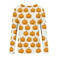 thumbnail image 4 of Bzhegqhd Women's Halloween Printed T-Shirts Long Sleeve Round Neck Loose Fit Casual Fall Graphic Tee Cotton Comfort Top, 4 of 5