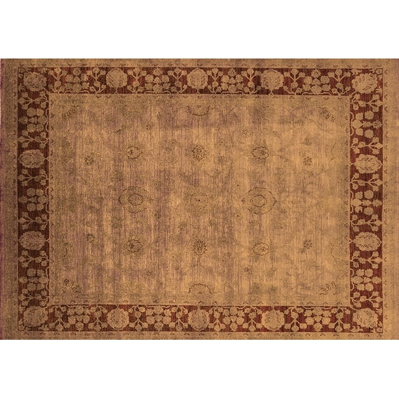 Ahgly Company Indoor Rectangle Oriental Orange Industrial Area Rugs, 2' x 4'