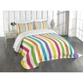 thumbnail image 3 of Ambesonne Rainbow Quilted Bedspread Set 3 Pcs, Minimalist Line Art, King Size, Multicolor, 3 of 5