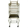 20" Open Top Parrot Cage With Stand - Gold