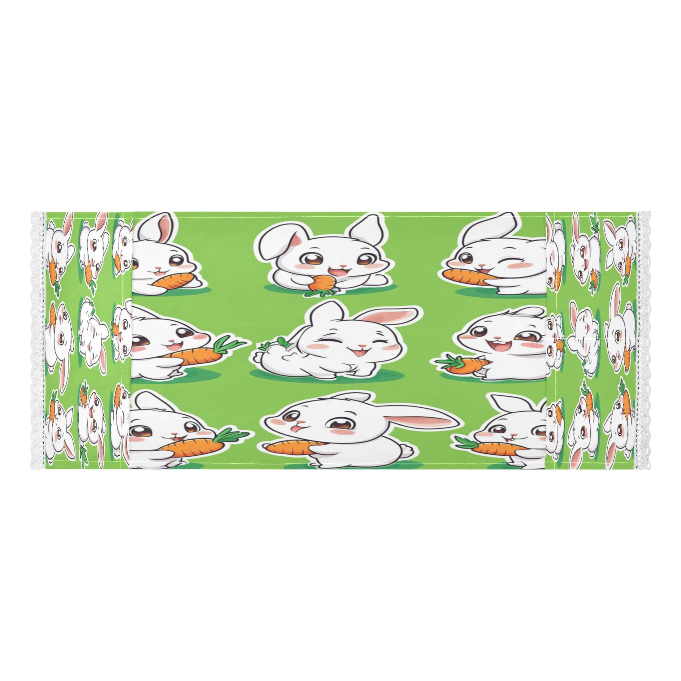 WOBOGO Cute White Rabbits Eating Carrots Washing Machine Cloth Dryer Refrigerator Top Cover Protective Non-Slip Mat For Kitchen Laundry