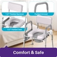 thumbnail image 6 of Kekoy Bedside Commode Chair with Padded Seat and Backrest, Aluminum Commode Toilet for Adults, Seniors, Disabled, Adjustable Height, Includes Potty Bucket & Splash Guard, 400lbs Capacity, 6 of 9