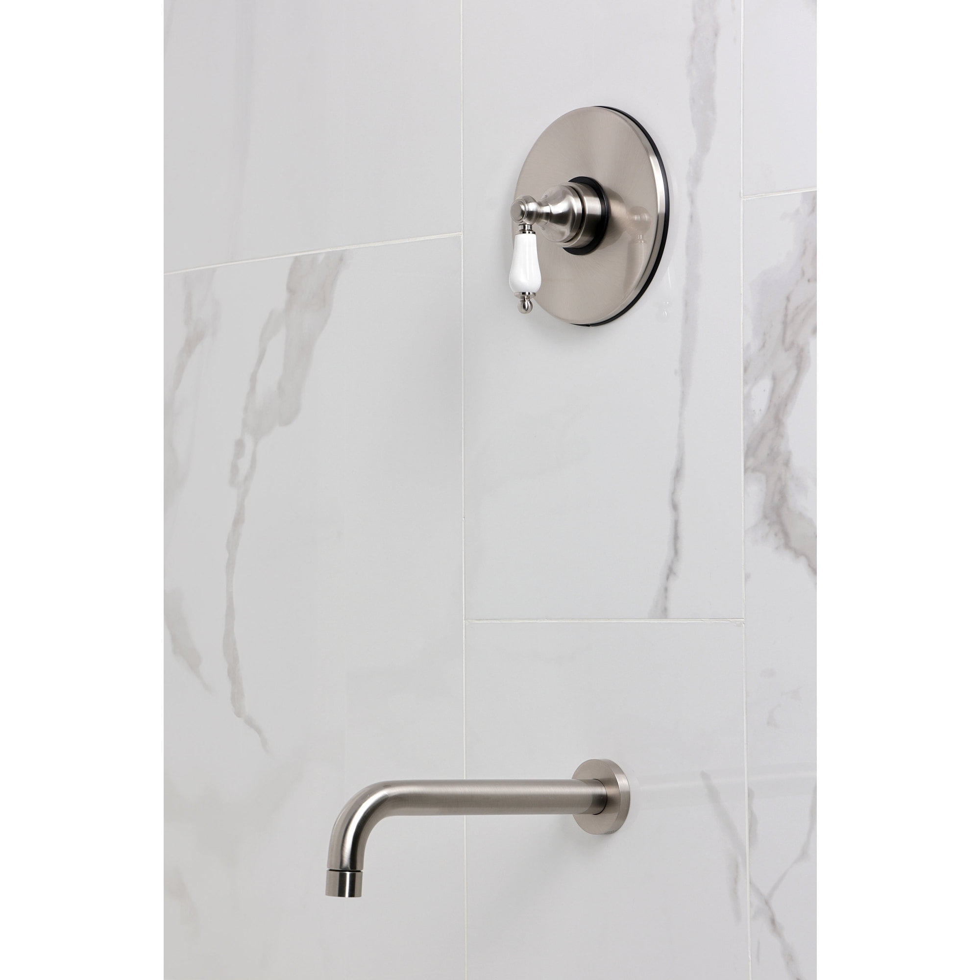 Kingston Brass KB6338PLTO Victorian Single-Handle Pressure Balanced Tub Faucet in Brushed Nickel