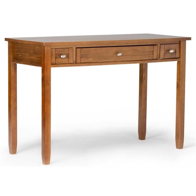 Pemberley Row Solid Wood Light Golden Brown Writing Desk Rectangular Rustic 48" Unassembled