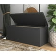 thumbnail image 2 of Home Design Arya Upholstered 42" Flip Top Storage Bench with Button Tufted Velvet Seat, Foam Padding, and Hidden Storage, Multi-Purpose Entryway or Bedroom Seating, Black, 2 of 5