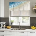 thumbnail image 5 of 2 Pack Valances for Windows, Blue Beach Coastal Window Valances for Living Room/Bedroom/Bathroom, Summer Ocean Nautical Seaside Light Filtering Kitchen Curtain Valance Window Treatment 60"W x18" L, 5 of 9