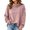 Pink, variant on Women's Turtleneck Waffle Knit Sweatshirts Breathable Pullover Tops Fall Winter Casual Outfits Winter Clothing for Women (Green L)