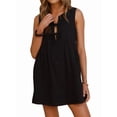 thumbnail image 2 of Female Ruched Mini Dresses Tie Front Layered Dresses, 2 of 10