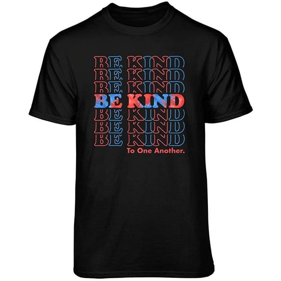Teelocity Be Kind Repeat Graphic T-Shirt (2XL - Standard Fit, Black Tie Dye)