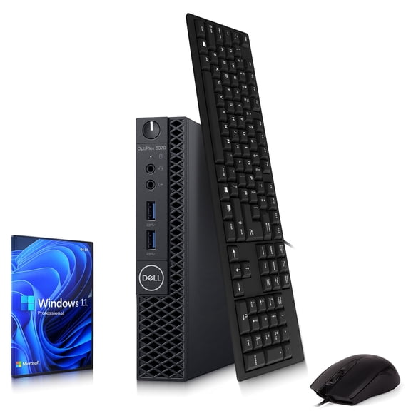 Restored Dell 3070 Tiny Desktop PC | i5-9th Gen Processor | Intel UHD Graphics 630 | 8GB DDR4 RAM | 256GB SSD | WIFI | Keyboard & Mouse | Windows 11 Pro Computers Desktop (Refurbished)