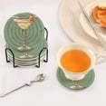 thumbnail image 3 of Yayeee 6 PCS Drink Coasters with Holder Set Woven Absorbent Round Tabletop Hot Pad, Lemon Glass, 3 of 7