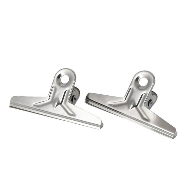 Home Office File Ticket Paper Metal Binder Clip Silver Tone 5" Long 2pcs