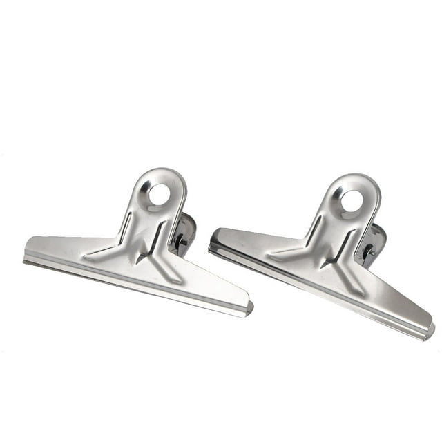 Unique Bargains Home Office File Ticket Paper Metal Binder Clip Silver Tone 5' Long 2pcs