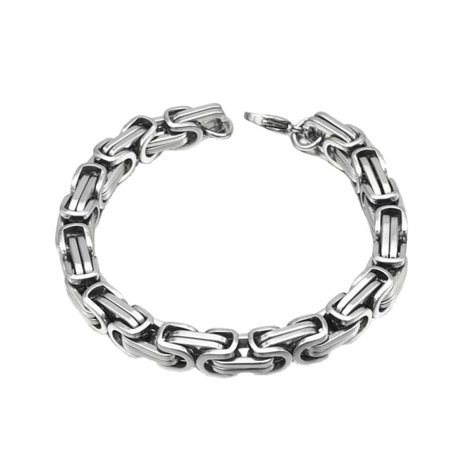 Pulsera de plata Europea y de titanio de acero Imperiales Cadena dominante de la cadena de quillas de los hombres de vuelta de la cadena Personalidad