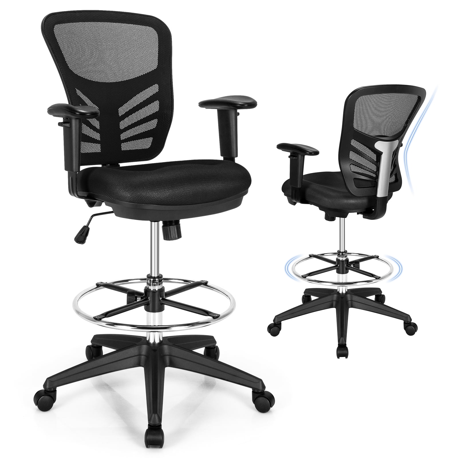 Topbuy Ergonomic Office Chair w/Retractable Footrest High Back