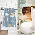 thumbnail image 7 of Sleeping Bear and Moon Bath Towel 100% Cotton Soft Thick High Absorbency Hand Face Towel Single Pack 16x28in, 7 of 7