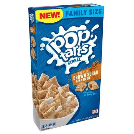 (2 pack) Kellogg's Pop-Tarts Frosted Brown Sugar Cinnamon Cereal Family Size (Best Cereal Without Sugar)