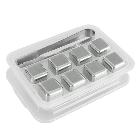 

Niyofa Stainless Steel Ice Cube Set for Whisky Chilling Stone Drink Chilling Ice Rocks Wine Cooler Cubes