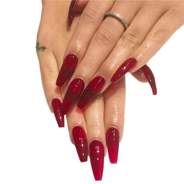 Featured image of post The Best 24 Long Red Acrylic Nails With Glitter