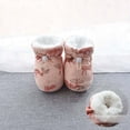 thumbnail image 4 of Povozer Warm Baby Boots Cozy Fleece Baby Booties Winter Snow Anti-Slip(Pink,12-18M), 4 of 6