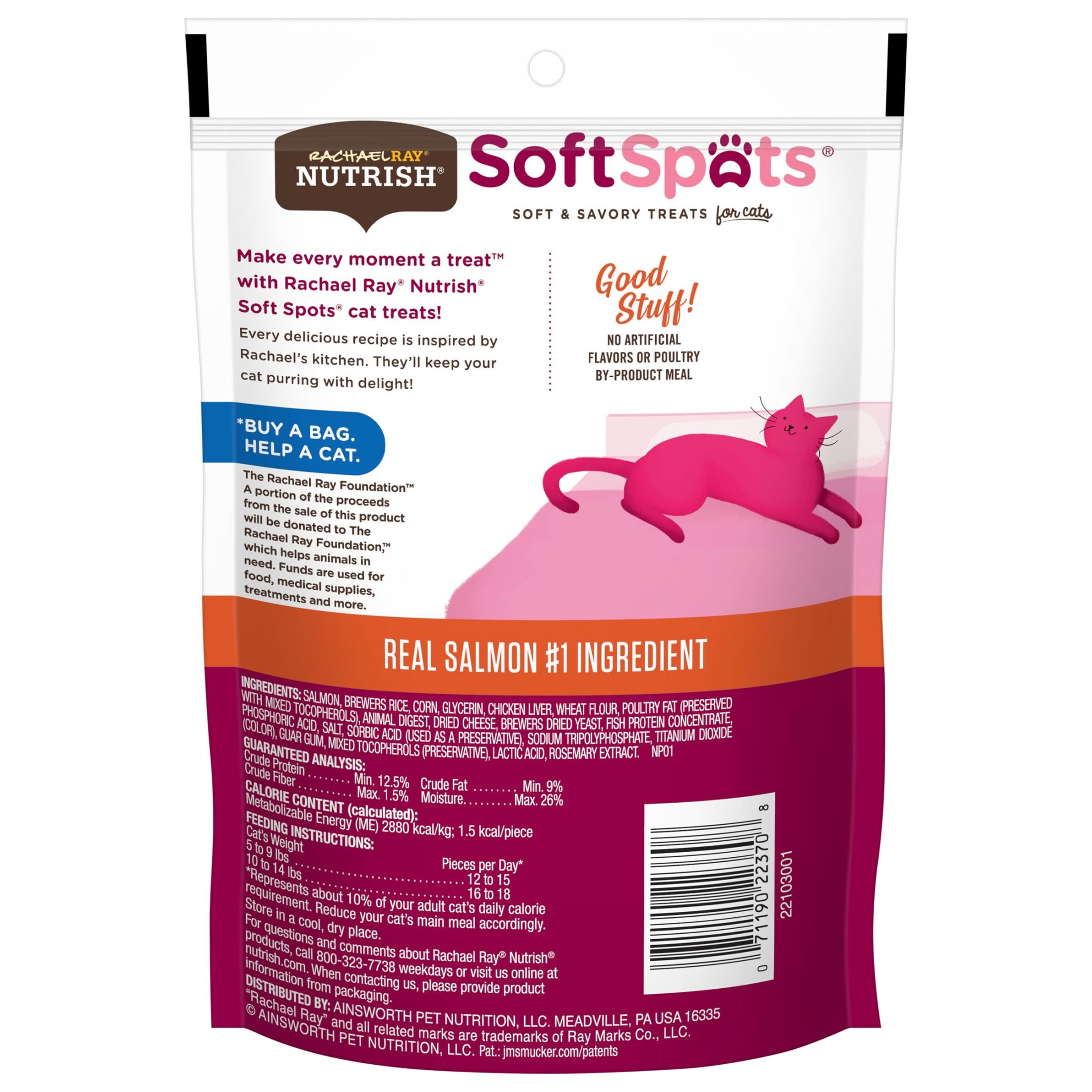 Rachael Ray Nutrish Soft Spots Cat Treats, Salmon, 5.7 oz. Bag