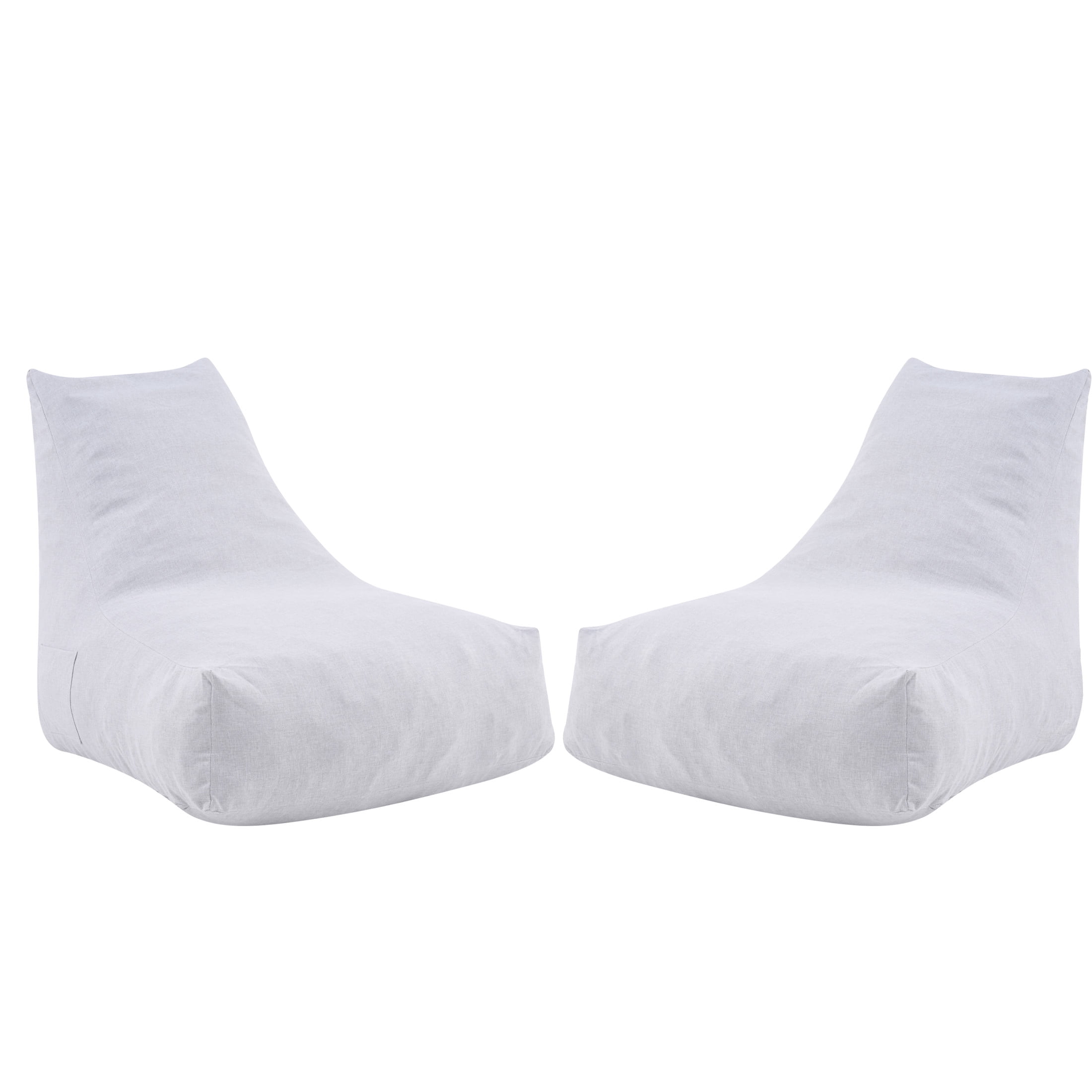 Christopher Knight Home Outdoor Patio Bean Bag Chair Set of 2, Olefin Fabric and Foam Fill, Gray