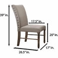thumbnail image 7 of Transitional Dining Chair Set of 4 with Nailhead Accent, Fabric Upholstered Side Chair for Home Kitchen Dining Room, 7 of 7