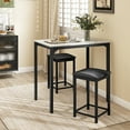 thumbnail image 4 of Gymax 3 PCS Counter Height Dining Set Faux Marble Table & 2 Chairs Kitchen Bar New White, 4 of 8