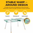 thumbnail image 4 of Boho Geometric Table Cloths for 8 Foot Rectangle Tables, Aqua Ethnic Abstract Stripes Leaves Patio Waterproof Elastic Fitted Tablecloths, Washable Rectangular Table Cover for Camping, 4 of 8