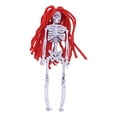 thumbnail image 2 of Uutvmp Halloween Skeletons Decorations 6 Inches Plastic Mini Skeleton Hanging Decoration Hanging Skeletons with Colorful Hair Skeleton Ornaments for Halloween Hanging Decor Haunted House Accessories, 2 of 6
